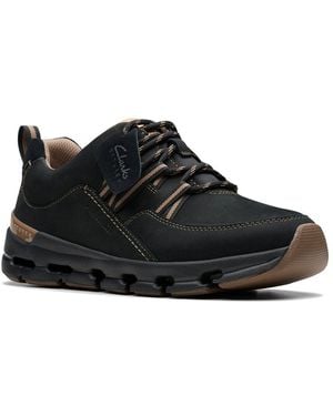 Clarks Naturex Tie Leather Trainer - Black