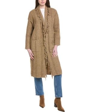 Line & Dot Altura Long Wool-Blend Cardigan - Natural