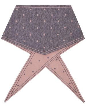 Saachi Polka Dot Triangle Scarf - Purple