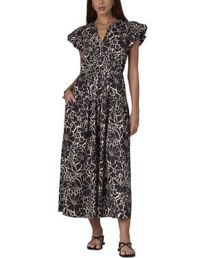 Wit & Wisdom Short Structured Shoulder Cap Sleeve Maxi Dress - Black