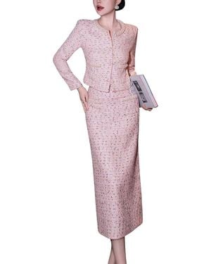 Olivia Taylor 2Pc Jacket & Skirt Set - Pink