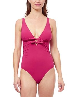 Gottex Dandy Deep V Neck One-piece - Pink