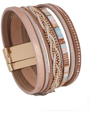 Saachi Plated Livio Braided Multi Strand Bracelet - Natural