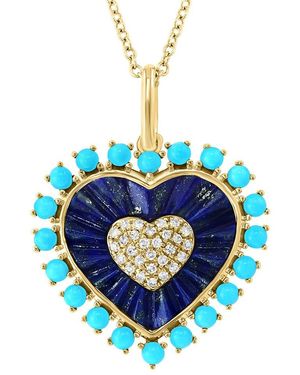 Effy Fine Jewelry 14K 3.40 Ct. Tw. Diamond & Gemstone Necklace - Blue