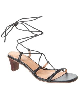 Madewell Lace-up Kitten Heel Leather Sandal - Metallic