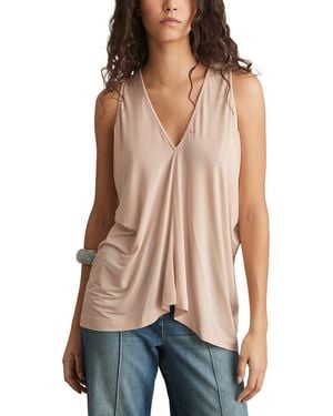 Reiss Freya Drape V-Neck Top - Red