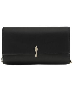 Christian Louboutin Bettina Leather Wallet With Chain - Black