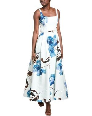Nicholas Sorelle Linen-Blend Midi Dress - Blue