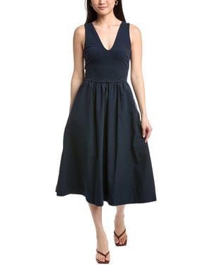 Nation Ltd Daria V-Neck Midi Dress - Blue