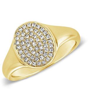 Sabrina Designs 14k 0.16 Ct. Tw. Diamond Signet Pinky Ring - White