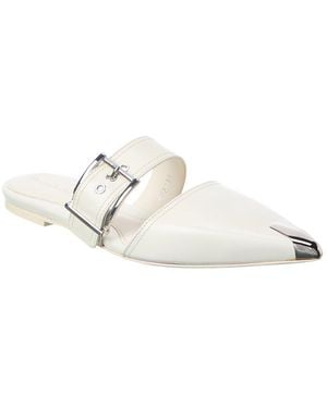 McQueen Boxcar Leather Flat - White
