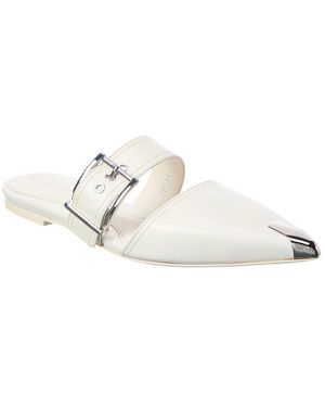 McQueen Boxcar Leather Flat - White