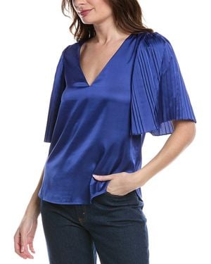 Rebecca Taylor Pleated Blouse - Blue