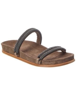 Brunello Cucinelli Suede Sandal - Brown