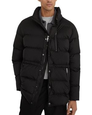 Reiss Lebane Hooded Quilted Puffer Casual Jacket - Black