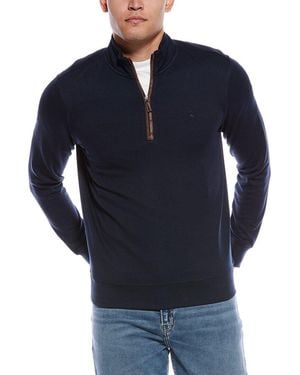 Tailorbyrd Ottoman Knit Quarter 1/4-Zip Pullover - Blue