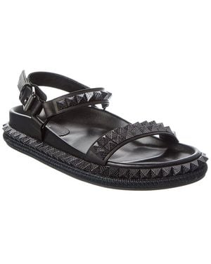 Christian Louboutin Pyrabizz Waxed Leather Sandal - Black