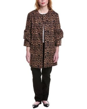 NVLT Tulip Sleeve Leopard Jacket - Brown