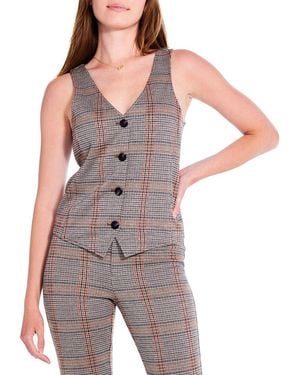 NIC+ZOE Sketched Plaid Knit Vest - Purple