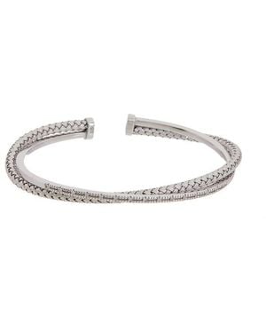 Meshmerise 18K Rose Vermeil 0.1 Ct. Tw. Diamond Mesh Bangle Bracelet - White