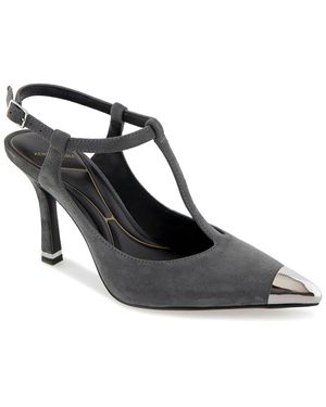 Kenneth Cole Romi T-Strap Suede Pump - Black