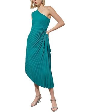 Ming Wang Asymmetrical Hem Midi Dress - Blue