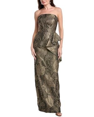 Rene Ruiz Strapless Column Gown - Green