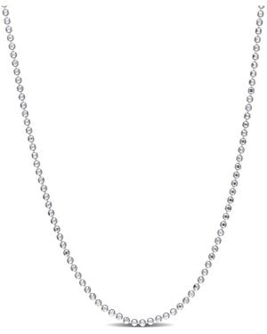 Italian Silver Ball Chain Necklace - Metallic