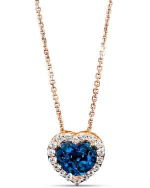 Le Vian Tranquility 14K Rose 2.48 Ct. Tw. Gemstone Pendant Necklace - Blue