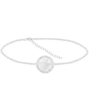 Splendid 7X7Mm Pearl Cz Bracelet - White