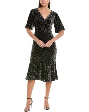 Shoshanna Colette Silk-Blend Midi Dress - Black