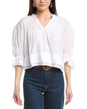 Nation Ltd Scarlet Pintuck Top - White