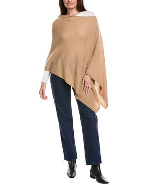 Amicale Cashmere Jersey Asymmetrical Cashmere Poncho - Blue
