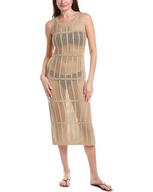 Salty Lemon Colum Pattern Knit Tank Dress - Natural