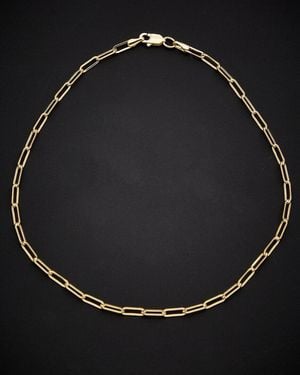 Italian Gold 14k Paperclip Chain Ankle Bracelet - Black