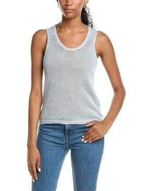 Vince Linen Knit Tank Top - Blue