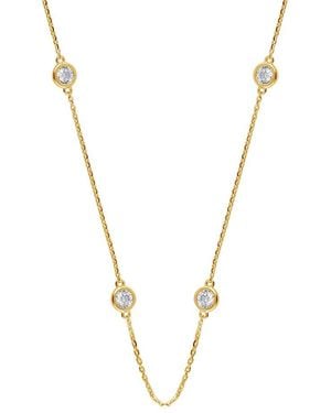 Lab Grown Diamonds 14K 1.00 Ct. Tw. Lab-Grown Diamond Station Necklace - Metallic