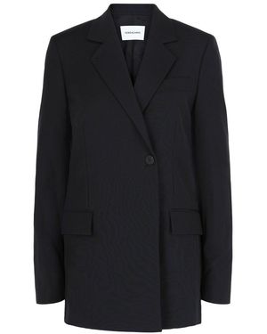 Ferragamo Single-Breasted Wool Blazer - Black