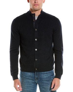 Bruno Magli Double Face Wool Cardigan - Black