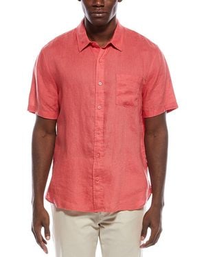 Vince Classic Fit Linen Shirt - Red