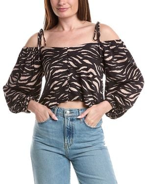 Saltwater Luxe Printed Top - Black