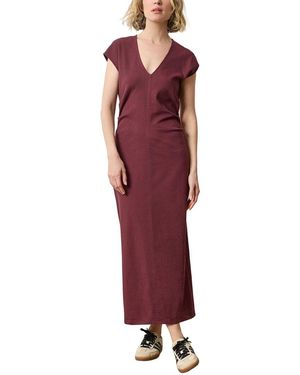 Lilla P Slim Fit Side Tuck Maxi Dress - Red