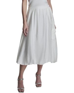 DKNY Pull-On Bubble Hem Cargo Pocket Skirt - Grey