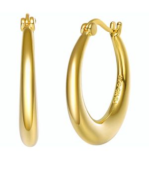 Rachel Glauber 14k Plated Hoops - Metallic