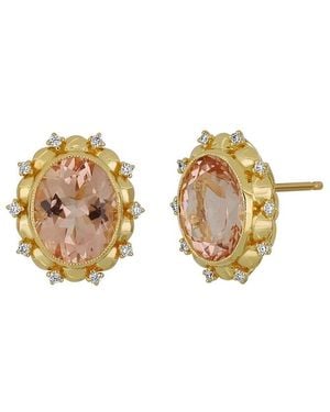 Bony Levy 18K 4.60 Ct. Tw. Diamond & Morganite Earrings - Metallic