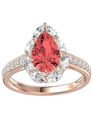 Lab Grown Diamonds 14K 3.00 Ct. Tw. Lab-Grown Diamond Halo Engagement Ring - Pink