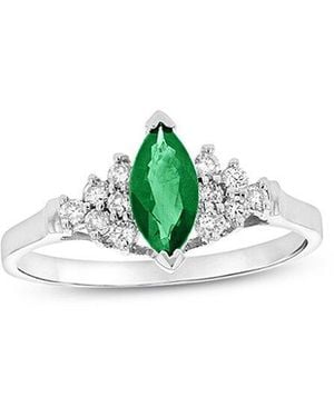 LEVARON 14K 0.69 Ct. Tw. Diamond & Emerald Cocktail Ring - Green