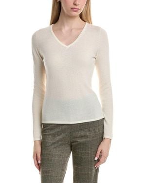Bruno Magli Classic V-Neck Wool & Cashmere-Blend Sweater - White
