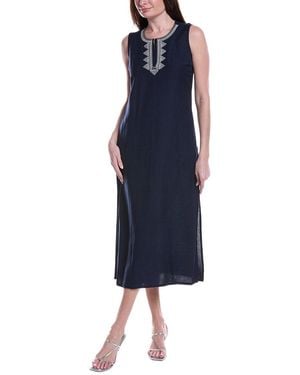 NIC+ZOE Sunset Soiree Linen-Blend Maxi Dress - Blue