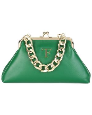 Tiffany & Fred Paris Iconic Leather Frame Clutch - Green